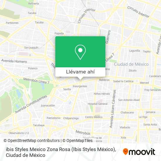 Mapa de ibis Styles Mexico Zona Rosa (Ibis Styles México)