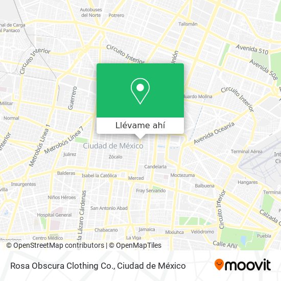 Mapa de Rosa Obscura Clothing Co.