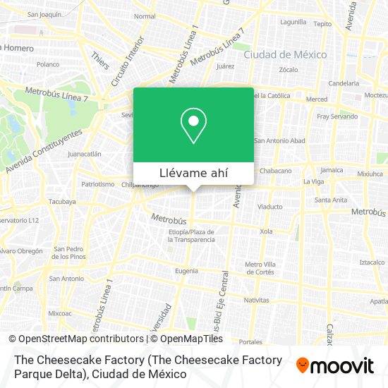 Mapa de The Cheesecake Factory (The Cheesecake Factory Parque Delta)