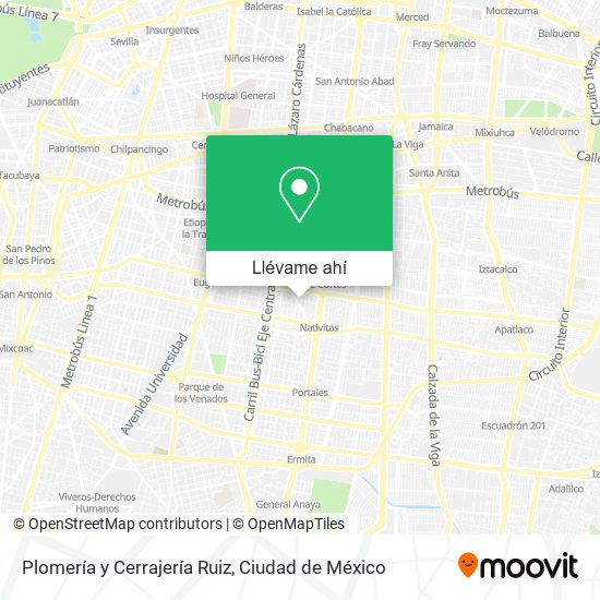 Mapa de Plomería y Cerrajería Ruiz