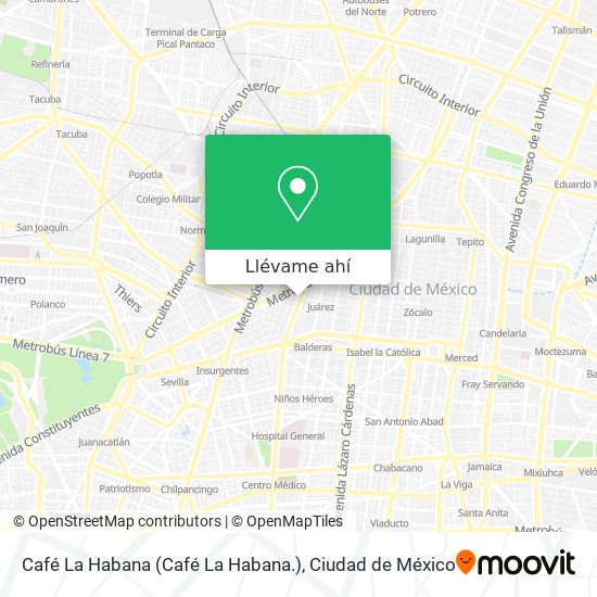 Mapa de Café La Habana (Café La Habana.)