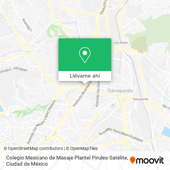 Mapa de Colegio Mexicano de Masaje Plantel Pirules-Satélite