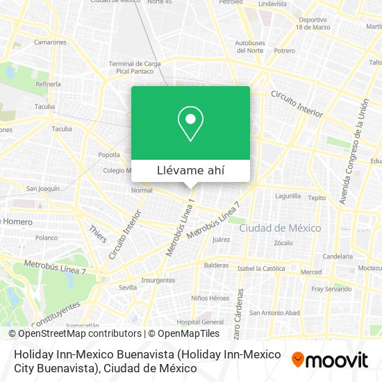 Mapa de Holiday Inn-Mexico Buenavista