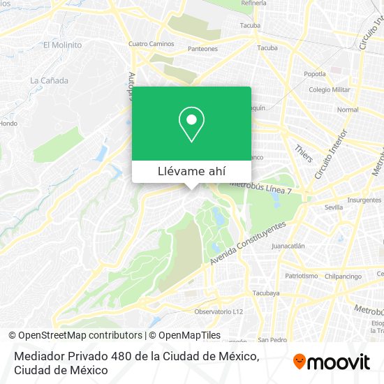 Mapa de Mediador Privado 480 de la Ciudad de México