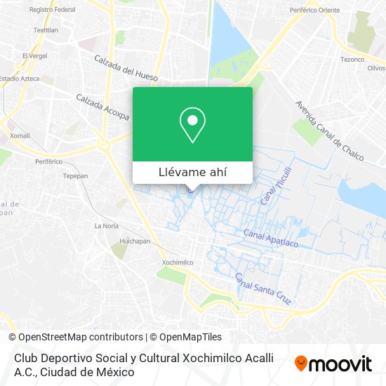 Mapa de Club Deportivo Social y Cultural Xochimilco Acalli A.C.