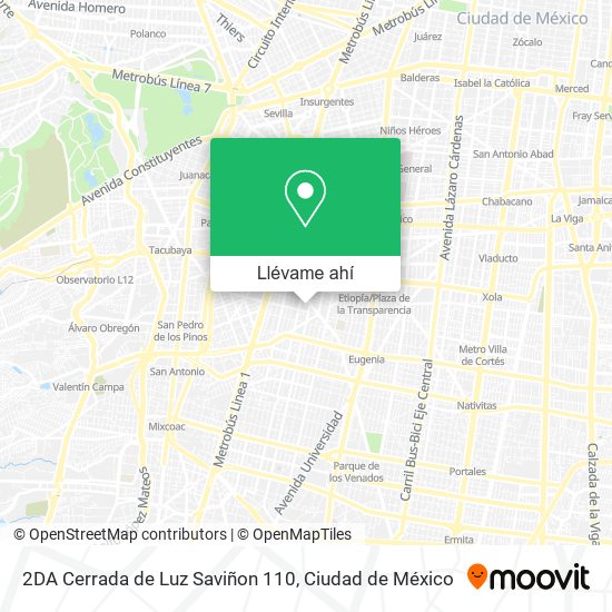 Mapa de 2DA Cerrada de Luz Saviñon 110