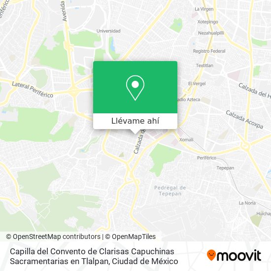 Mapa de Capilla del Convento de Clarisas Capuchinas Sacramentarias en Tlalpan