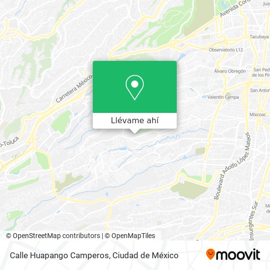 Mapa de Calle Huapango Camperos