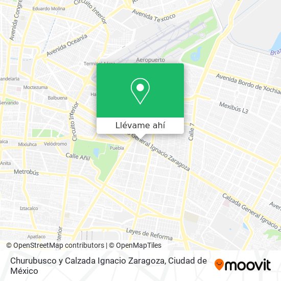 Mapa de Churubusco y Calzada Ignacio Zaragoza