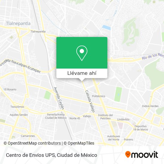 Mapa de Centro de Envíos UPS