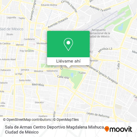 Mapa de Sala de Armas Centro Deportivo Magdalena Mixhuca