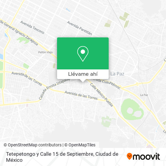 Mapa de Tetepetongo y Calle 15 de Septiembre