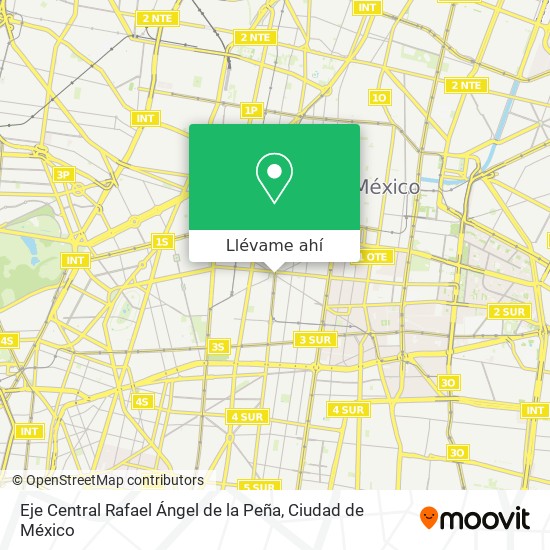Mapa de Eje Central Rafael Ángel de la Peña