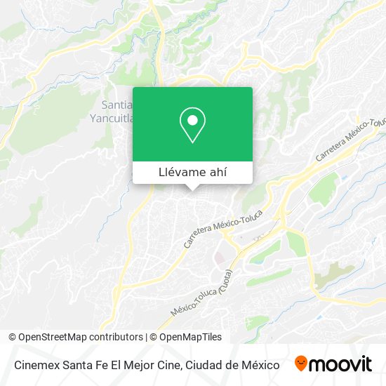 Mapa de Cinemex Santa Fe El Mejor Cine