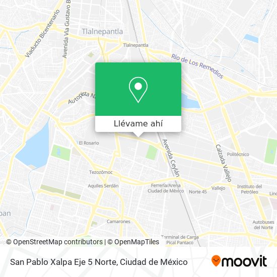 Mapa de San Pablo Xalpa Eje 5 Norte