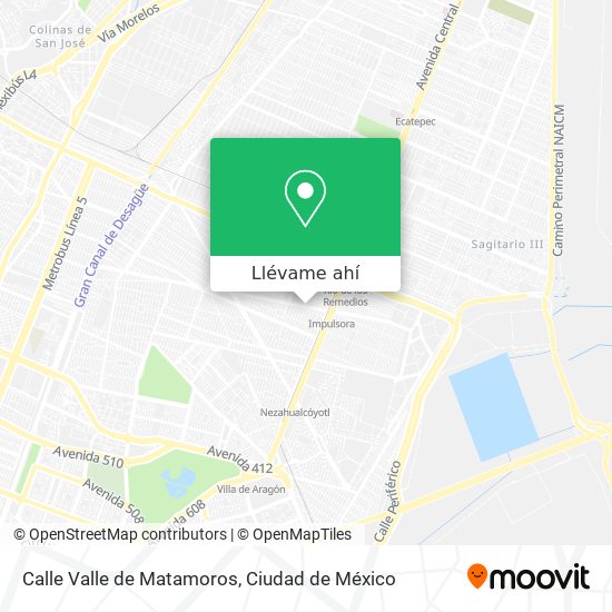 Cómo llegar a Calle Valle de Matamoros en Tlalnepantla en Autobús o Metro?