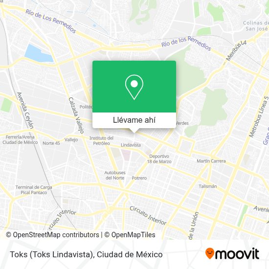 Cómo llegar a Toks (Toks Lindavista) en Gustavo A. Madero en Autobús o  Metro?