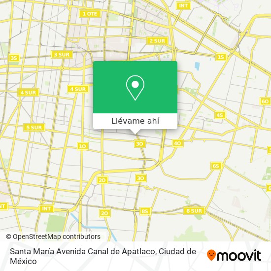 Mapa de Santa María Avenida Canal de Apatlaco