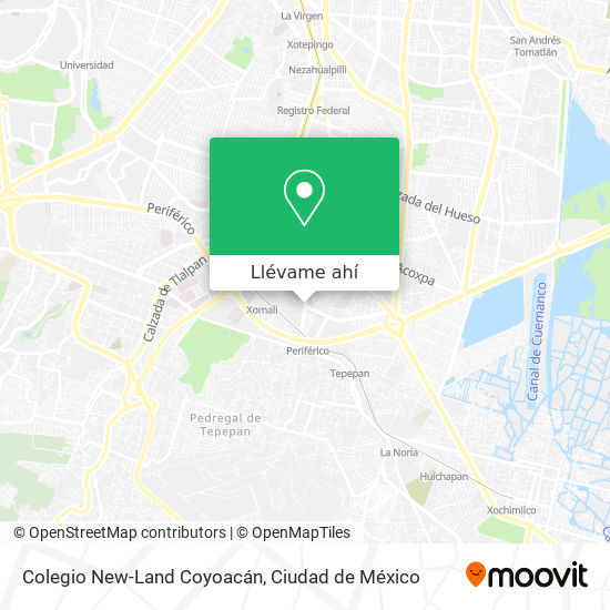 Mapa de Colegio New-Land Coyoacán