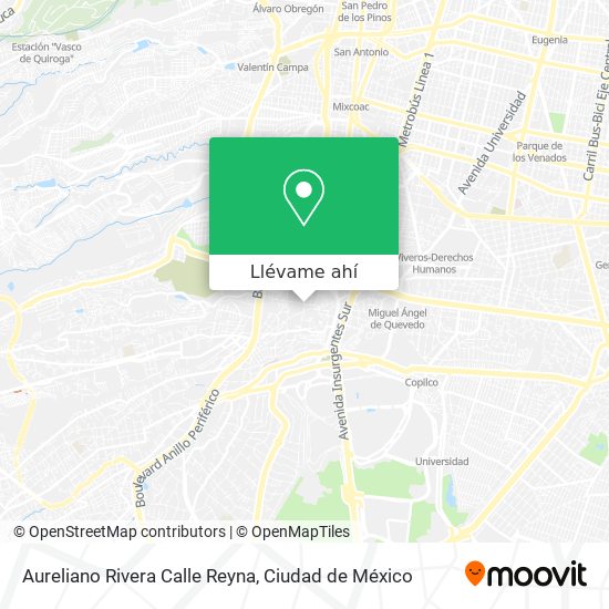 Mapa de Aureliano Rivera Calle Reyna