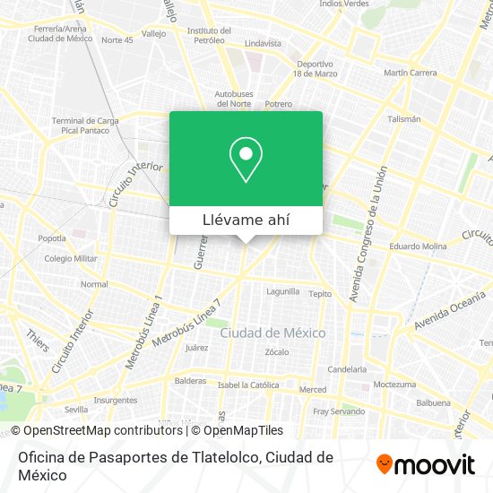 Cómo llegar a Oficina de Pasaportes de Tlatelolco en Azcapotzalco en  Autobús o Metro?