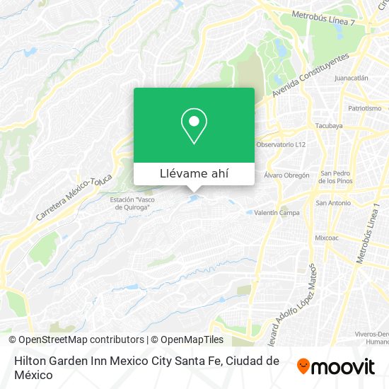 Mapa de Hilton Garden Inn Mexico City Santa Fe