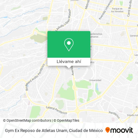 Mapa de Gym Ex Reposo de Atletas Unam