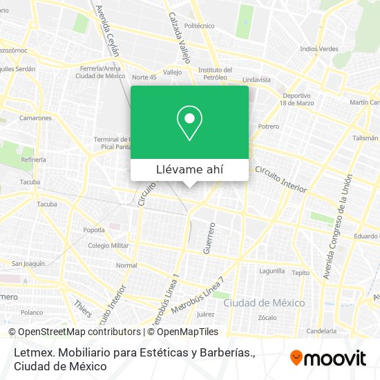 Mapa de Letmex. Mobiliario para Estéticas y Barberías.