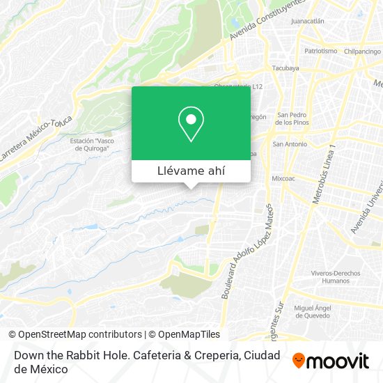 Cómo llegar a Down the Rabbit Hole. Cafeteria & Creperia en Huixquilucan en  Autobús o Metro?
