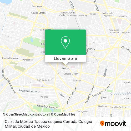 Mapa de Calzada México Tacuba esquina Cerrada Colegio Militar
