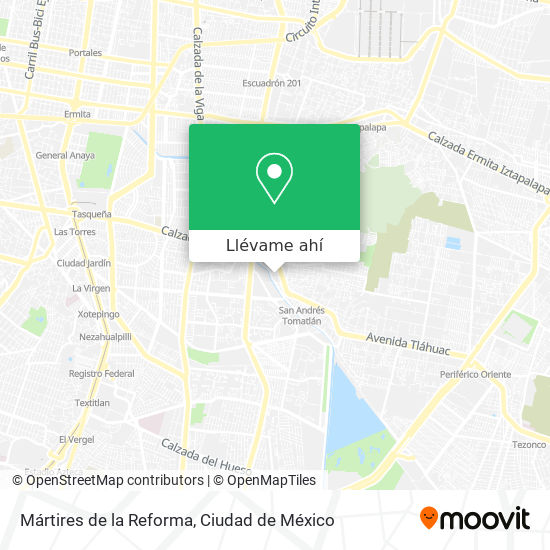 Mapa de Mártires de la Reforma