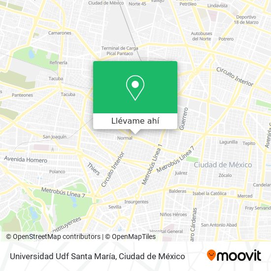 Mapa de Universidad Udf Santa María