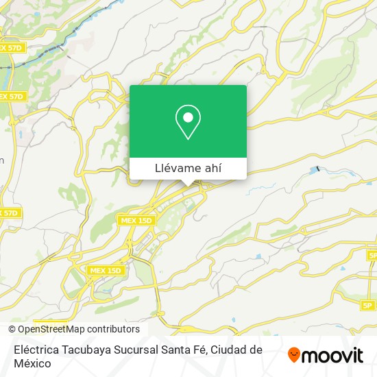 Mapa de Eléctrica Tacubaya Sucursal Santa Fé