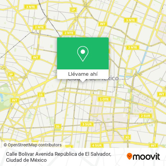 Mapa de Calle Bolívar Avenida República de El Salvador
