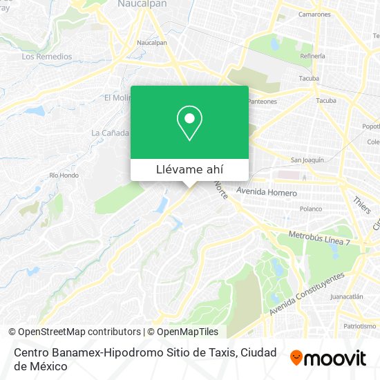 Mapa de Centro Banamex-Hipodromo Sitio de Taxis
