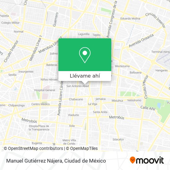 Mapa de Manuel Gutiérrez Nájera