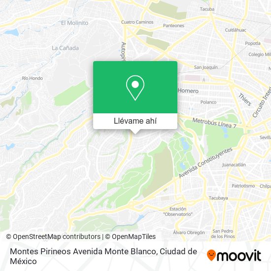 Mapa de Montes Pirineos Avenida Monte Blanco