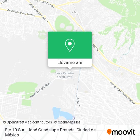 Mapa de Eje 10 Sur - José Guadalupe Posada