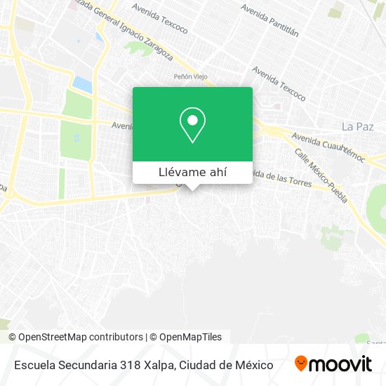 Mapa de Escuela Secundaria 318 Xalpa