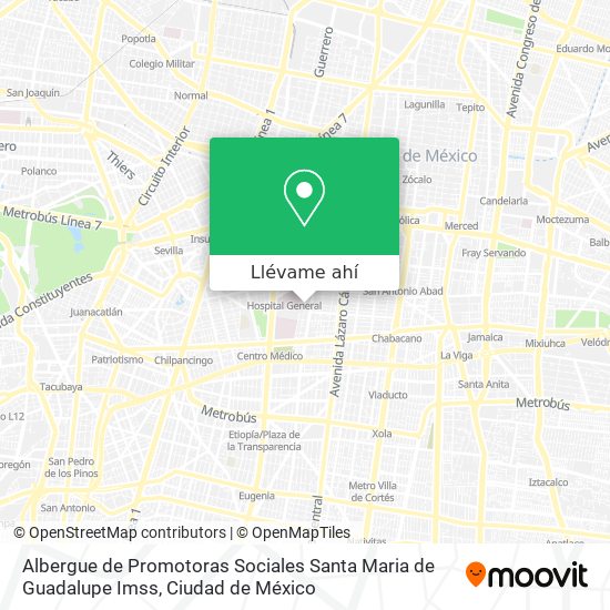 Mapa de Albergue de Promotoras Sociales Santa Maria de Guadalupe Imss