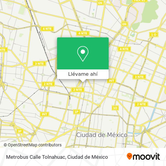 Mapa de Metrobus Calle Tolnahuac