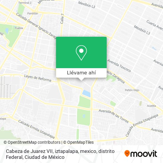 Mapa de Cabeza de Juarez VII, iztapalapa, mexico, distrito Federal