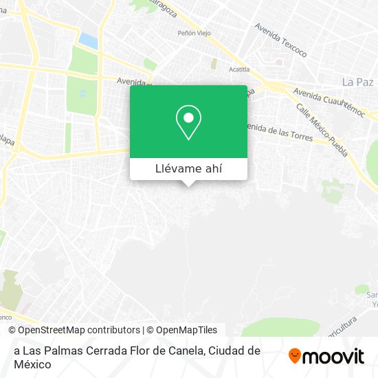Mapa de a Las Palmas Cerrada Flor de Canela