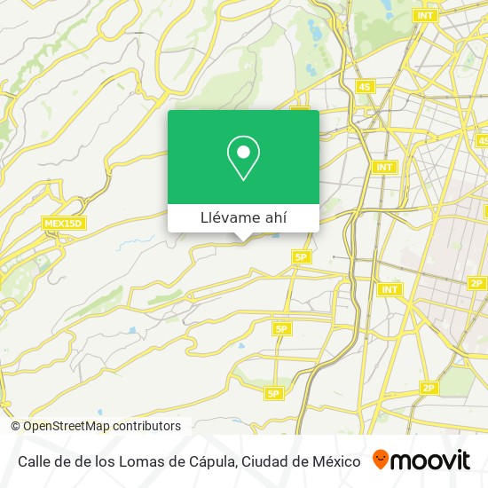 Mapa de Calle de de los Lomas de Cápula