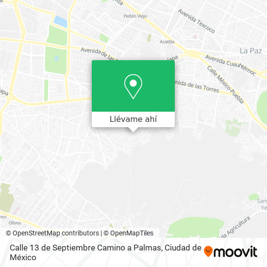 Mapa de Calle 13 de Septiembre Camino a Palmas