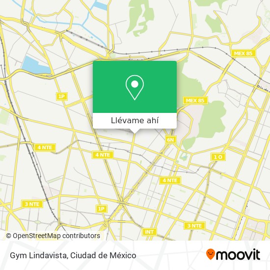 Mapa de Gym Lindavista