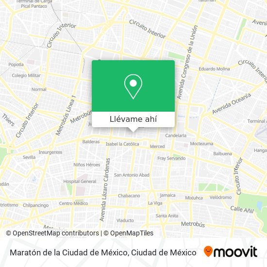 Mapa de Maratón de la Ciudad de México