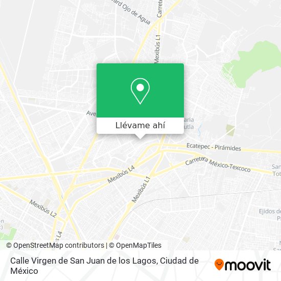 Cómo llegar a Calle Virgen de San Juan de los Lagos en Jaltenco en Autobús  o Metro?