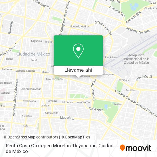 Mapa de Renta Casa Oaxtepec Morelos Tlayacapan