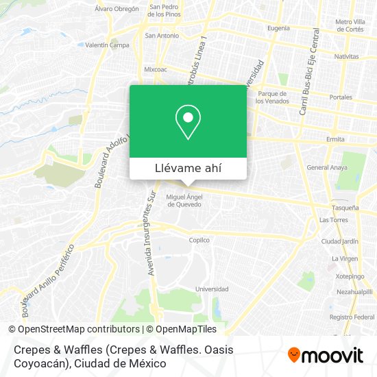 Mapa de Crepes & Waffles (Crepes & Waffles. Oasis Coyoacán)